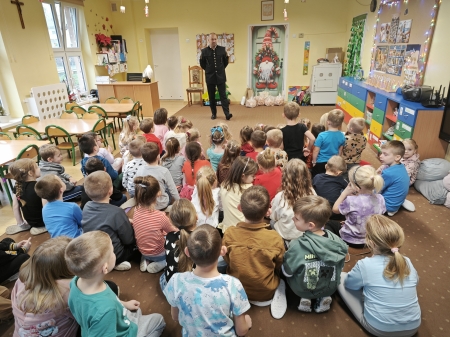 Wizyta górnika w przedszkolu 